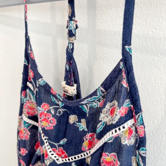 Women's Medium Hollister Racerback Spaghetti Strap Floral Swing Tank - Picture 2 of 3